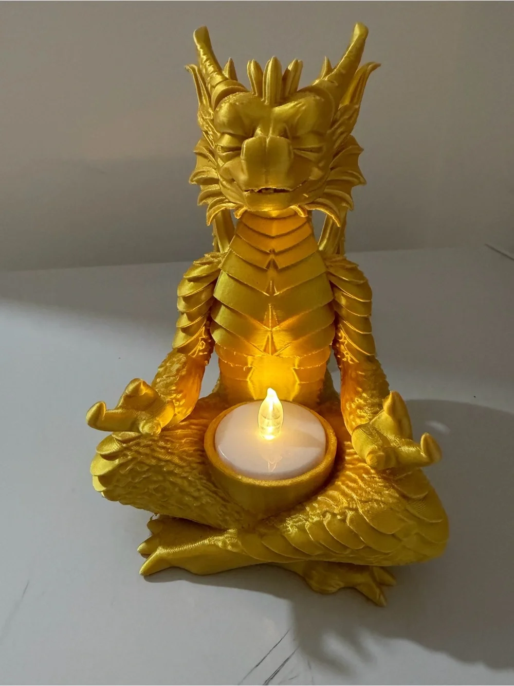 Golden Dragon Tealight Holder - Gold Home Accent